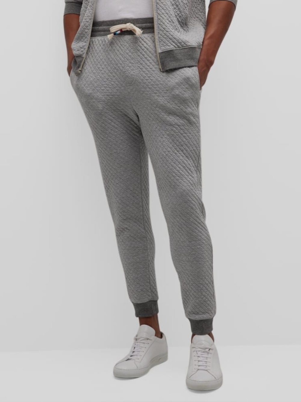 Sol Angeles Quilted Grey Men's Jogger Sweatpants Size Small